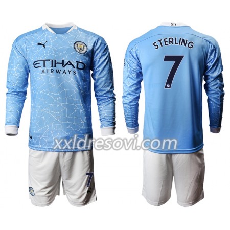 Manchester City Raheem Sterling 7 Domaći Dječji Komplet Dresovi za Nogomet 2020-2021 Dugim Rukavima (+ kratke hlače)